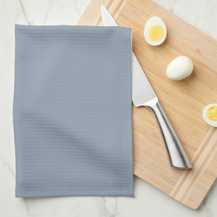 Simple dusty dove blue colour tea towel