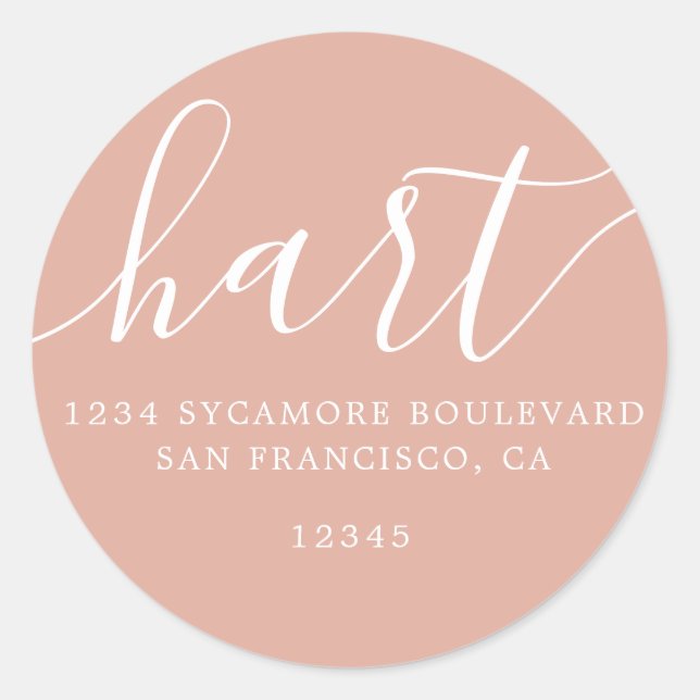 Simple Dusty Pink Family Return Address Label (Front)
