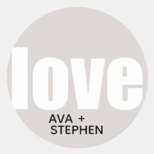 Simple Dusty Pink Love Wedding Classic Round Sticker