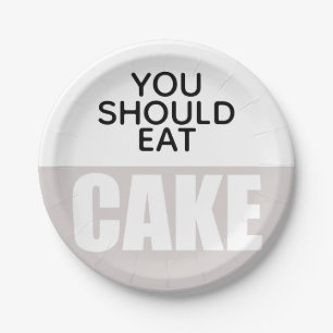 Simple Dusty Pink minimalist Wedding Cake Paper Plate