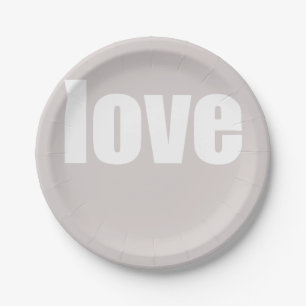 Simple Dusty Pink minimalist Wedding Paper Plate