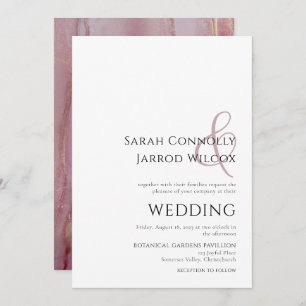 Simple Dusty Pink Wedding Invitation