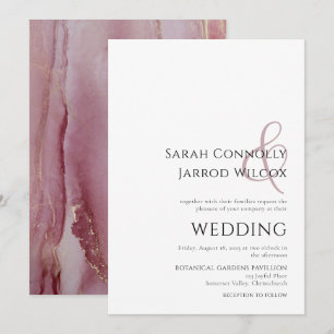Simple Dusty Pink Wedding Invitation