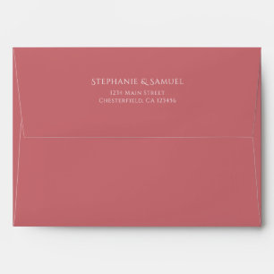 Simple Dusty Pink Wedding Return Address Envelope