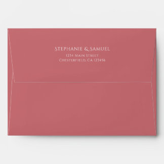 Simple Dusty Pink Wedding Return Address Envelope