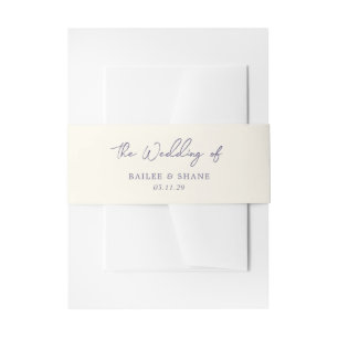 Simple Dusty Purple Modern Wedding Invitation Belly Band
