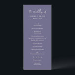 Simple Dusty Purple Modern Wedding Programme<br><div class="desc">Elegant wedding program featuring a simple and minimal layout with "The Wedding of" in a contemporary script typography.  A classic design with a modern touch.</div>