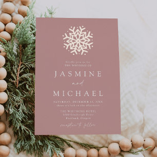 Simple Dusty Rose and Rose Gold Snowflake Wedding