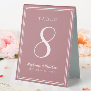 Simple Dusty Rose Custom Wedding Number