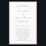 Simple Dusty Rose Elegant Formal Wedding Program<br><div class="desc">Simple budget wedding program with a thin border along with your names and headers in an elegant script in dusty rose pink.  The classic,  traditional layout makes this design great for a formal wedding.  These cheap wedding programs are printed on sheets of paper for a budget friendly option.</div>