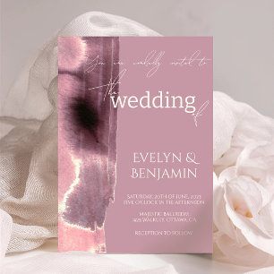 Simple Dusty Rose Mauve Wedding Invitation