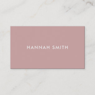 Simple Dusty Rose Modern Minimalist Business Card