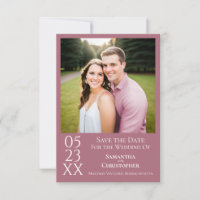 Simple Dusty Rose Modern Minimalist Photo Wedding