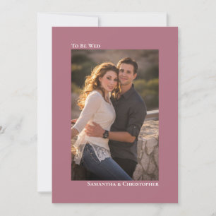 Simple Dusty Rose or Mauve Vertical Photo Wedding Invitation