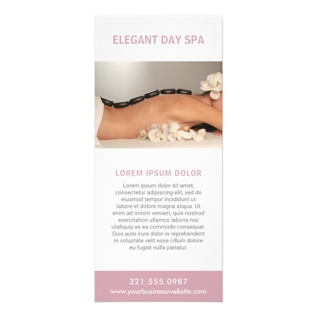 Simple Dusty Rose Pink Elegant Spa Rack Card (Front)