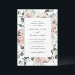 Simple Dusty Rose Pink Floral Elegant Wedding Invitation<br><div class="desc">Elegant floral wedding invitations with a frame consisting of watercolor painted roses in dusty rose pink and greenery in shades of sage green.  This lovely botanical themed invitation is great for a spring or summer wedding.</div>