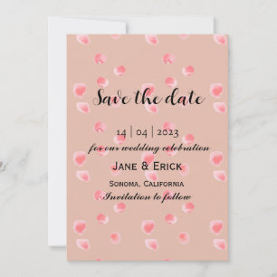 Simple Dusty Rose Pink Rose Petals  Save The Date