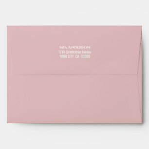 Simple Dusty Rose Return Addressed Invitation Envelope