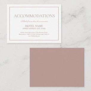 Simple Dusty Rose Script Wedding Accommodations Enclosure Card