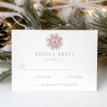 Simple Dusty Rose Snowflake Wedding RSVP Card<br><div class="desc">Ensure a seamless response process with our Simple Dusty Rose Snowflake Wedding RSVP Card. Featuring a bold dusty rose snowflake at the top on a crisp white background, this elegant design is perfect for winter, holiday, and Christmas weddings. Customise it with your desired response date and allow guests to RSVP...</div>