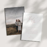 Simple Dusty Rose Vertical Photo Baby Shower Thank You Card<br><div class="desc">Introducing our simple dusty rose vertical photo baby shower thank you card, perfect for your simple modern boho spring or summer celebration! This card has a blush, light-hearted, boho-chic vibe with elegant calligraphy and a delicate minimalist design, making it ideal for girls. Plus, it's editable, so you can add your...</div>