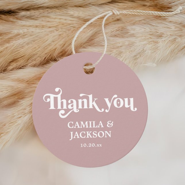 Simple Dusty Rose Wedding Favour Tags (Creator Uploaded)