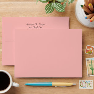 Simple Dusty Rose Wedding Invitation Envelope