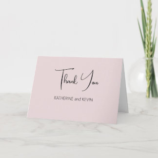 Simple Dusty Rose White Thank You Card