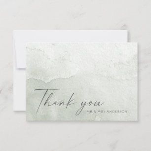 Simple Dusty Sage Watercolor Thank You Card