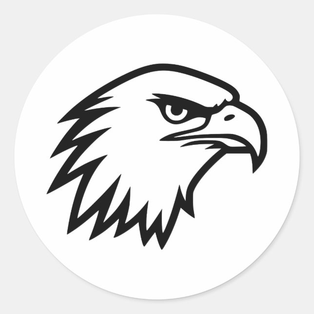 Simple Eagle | Elegance in Black and White Classic Round Sticker (Front)