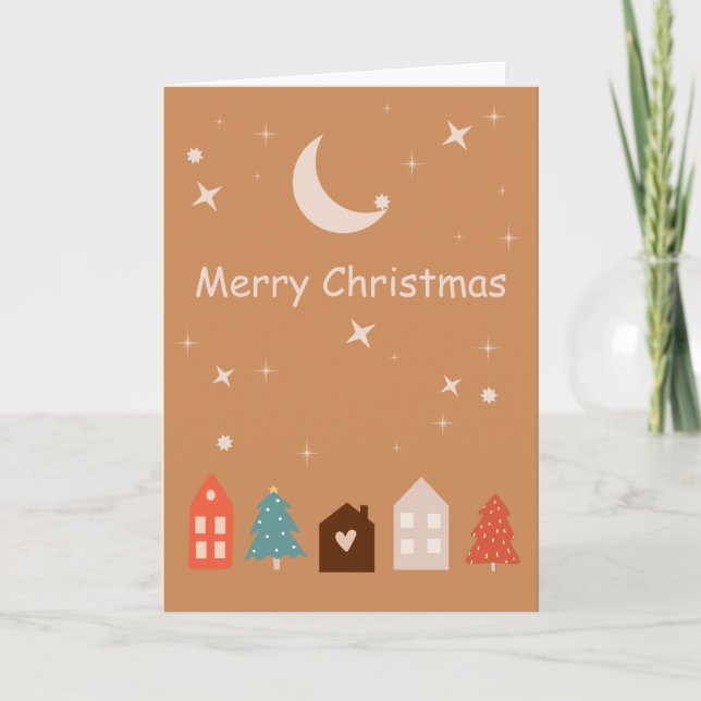 Simple Earth Tone Merry Christmas  Card (Front)