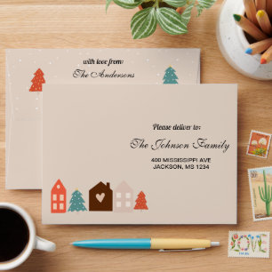 Simple Earth Tone Merry Christmas Envelope