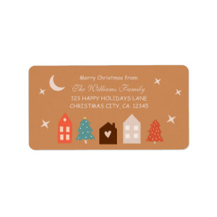 Simple Earth Tone Merry Christmas Label