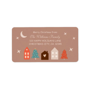 Simple Earth Tone Merry Christmas Label