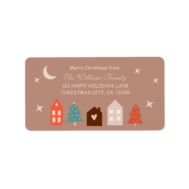 Simple Earth Tone Merry Christmas  Label (Front)