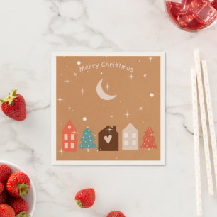 Simple Earth Tone Merry Christmas Napkin