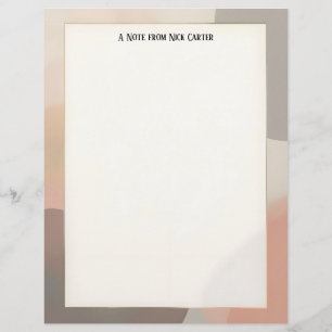 Simple Earth Tones Stationery Paper Custom Letterhead