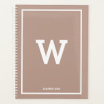 Simple Earthy Beige Toned Initial Monogram Monthly Planner<br><div class="desc">A simple design with earthy beige toned background colour and your custom initial monogram positioned in the centre. A beautiful minimalist design ideal for anyone. Ideal birthday gift, party decor, home decor, office stationery, Christmas present or gift for any other special occasion. Visit our shop to view our entire collection....</div>