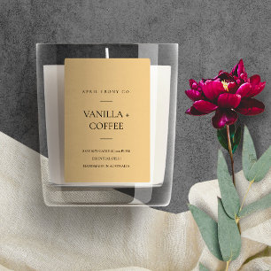 SIMPLE EARTHY YELLOW ORANGE MINIMAL MODERN CANDLE FOOD LABEL