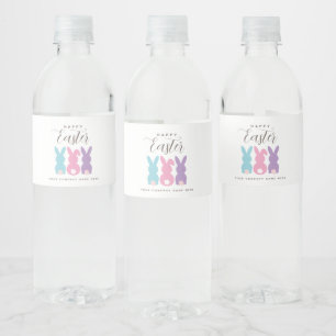 Simple Easter Bunny Personalised Water Bottle Label