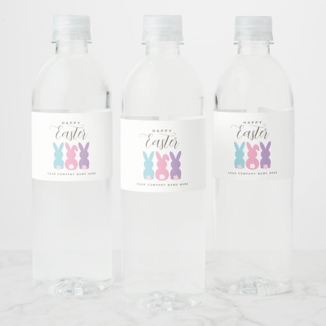 Simple Easter Bunny Personalised Water Bottle Label (Bottles)
