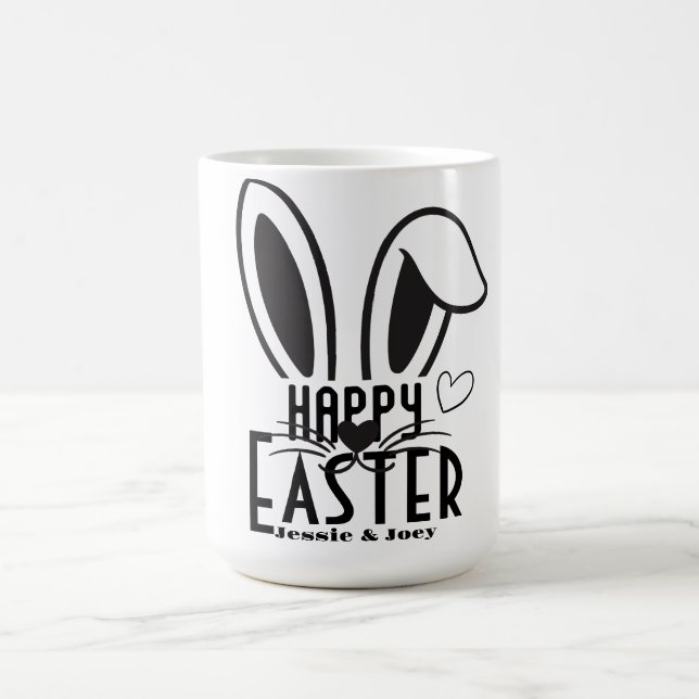 simple easter bunny simple cute family custom  coffee mug (Center)