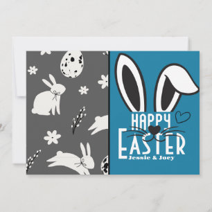 simple easter bunny simple cute family custom holiday card