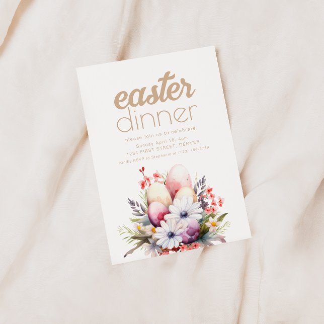 Simple Easter Dinner Invitation Template (Creator Uploaded)