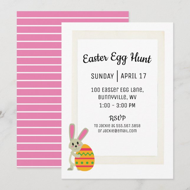 Simple Easter Egg Hunt Party Invitation (Front/Back)