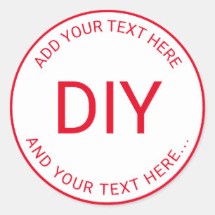 Simple Easy DIY Circular Text & Border Template Classic Round Sticker