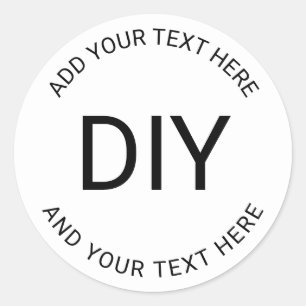 Simple Easy DIY Circular Text Template Classic Round Sticker