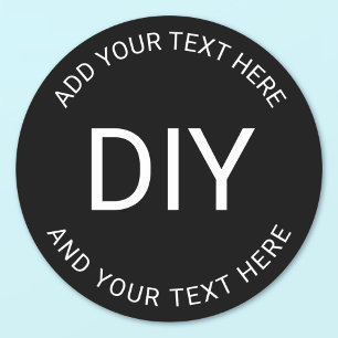 Simple Easy DIY Circular Text Template Classic Round Sticker