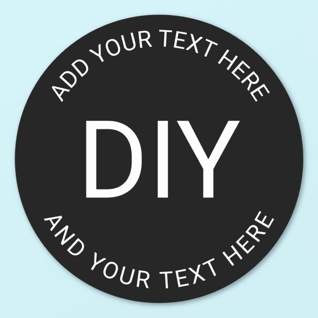 Simple Easy DIY Circular Text Template Classic Round Sticker (Creator Uploaded)