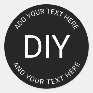 Simple Easy DIY Circular Text Template Classic Round Sticker